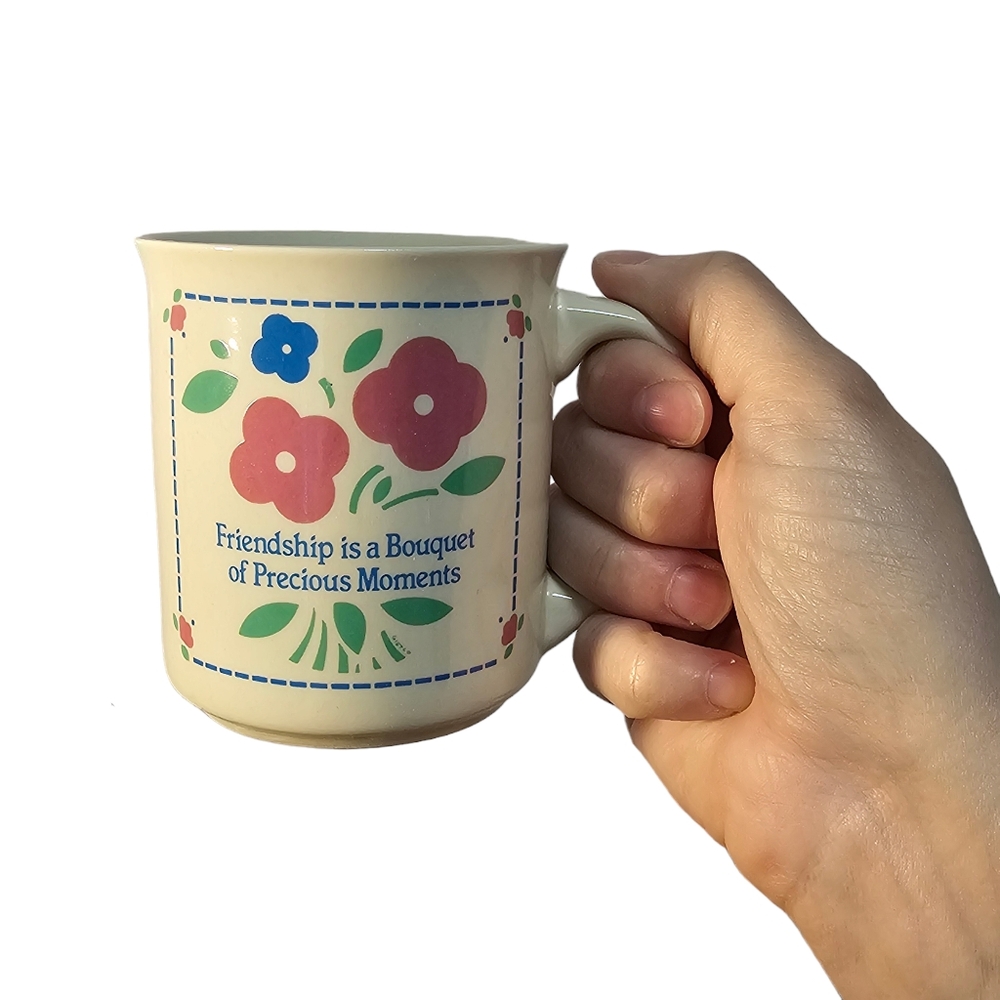 Vintage Giftco Floral Mats & Mugs 10oz Ceramic Coffee Mug With Mat Coaster